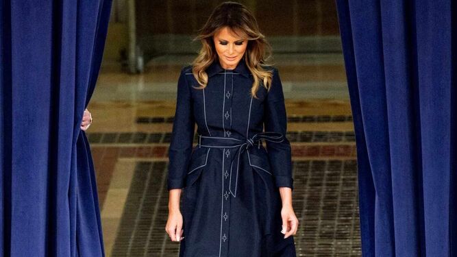 La primera dama de Estados Unidos, a las puertas de la Casa Blanca, en un acto oficial.