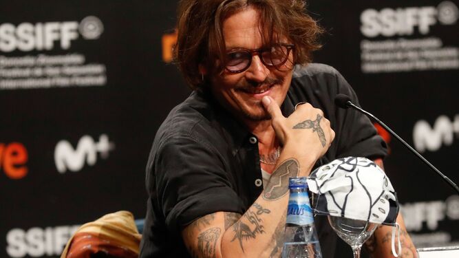 El actor y productor Johnny Depp, en la rueda de prensa de ‘Crock of gold’ en San Sebastián.