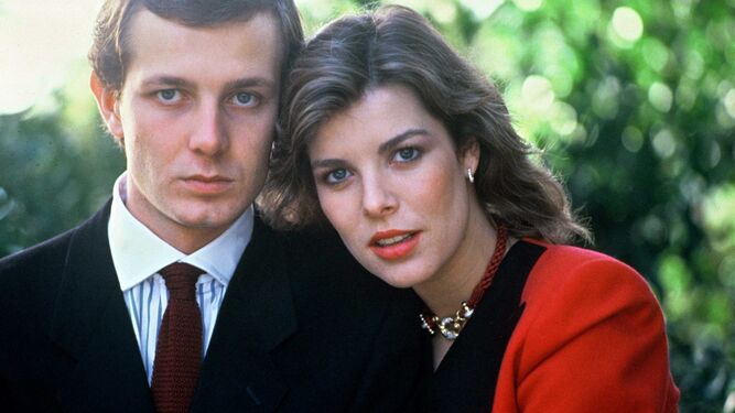 Carolina de Mónaco y su marido, Stefano, a principios de los 80.