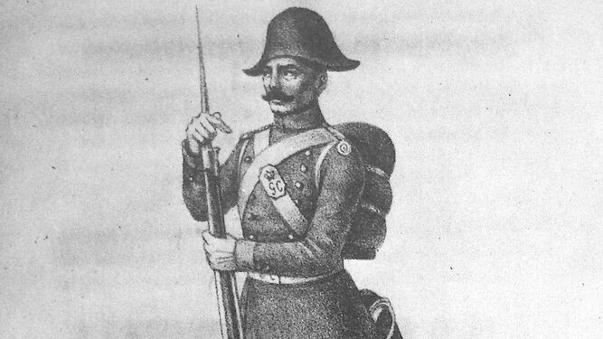Guardia civil de Infantería en 1845.