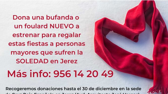 Detalle del cartel de la campaña de Cruz Roja Española en Jerez.