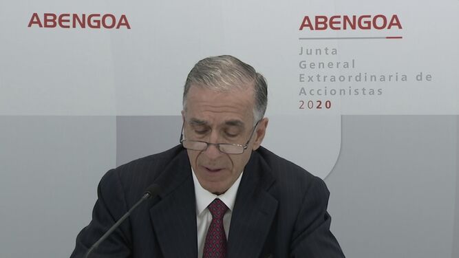 Gonzalo Urquijo, ex presidente de Abengoa S. A., en la junta de accionistas en la que fue destituido.