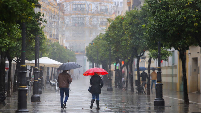 Jerez, azotada por el temporal de lluvia y frío.