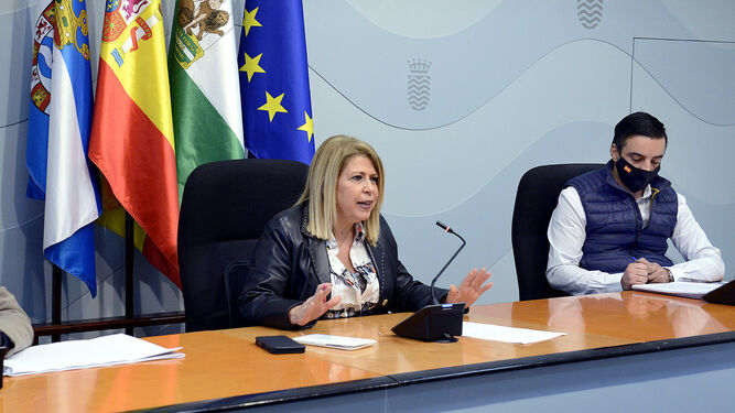 Mamen Sánchez y José Antonio Díaz, en la presentación del Plan Integral del Centro Histórico.