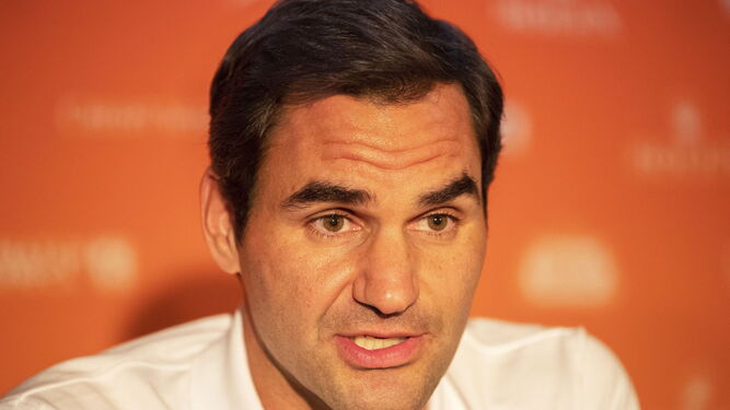 Federer, durante una rueda de prensa en Ciudad del Cabo en febrero de 2020