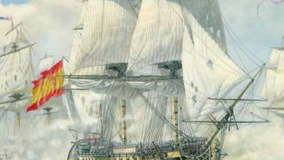 El navío Príncipe de Asturias en el que combatió Joaquín María Goñi en Trafalgar.