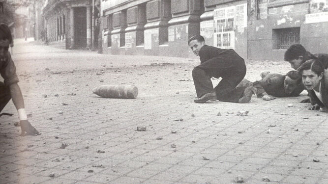 Una fotografía tomada en Madrid durante la Guerra Civil.