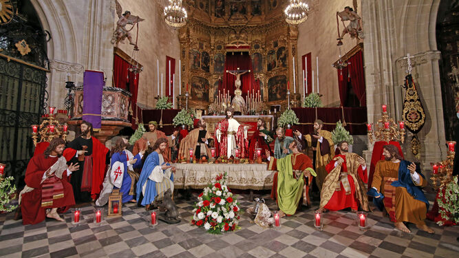 El impresionante conjunto escultórico de la Sagrada Cena estará expuesto hasta el Jueves Santo.