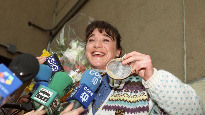 Blanca Fernández Ochoa a la llegada de los Juegos de Albertville en 1992
