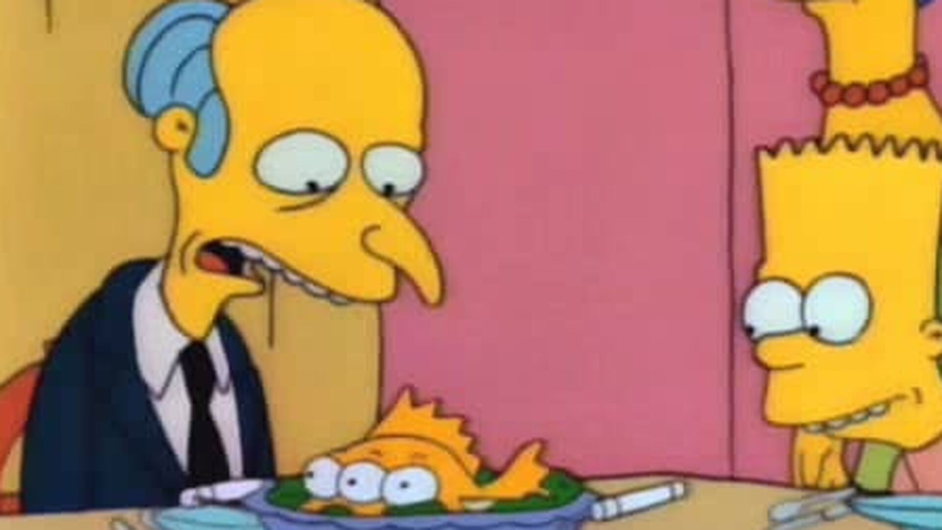 Dos autos... tres ojos... (T. 2-1990) El pez de Bart Simpson termina carg&aacute;ndose la carrera pol&iacute;tica de Burns. Una s&aacute;tira sobre la demoscopia y de paso del&nbsp; peloteo al jefe. "Burt".