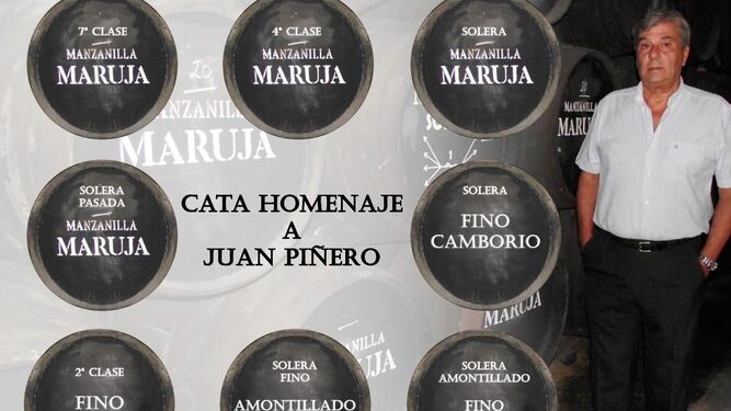 Mantel de cata con la imagen de Juan Piñero.