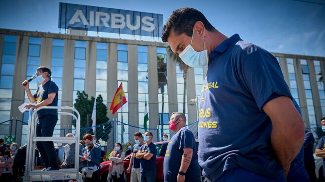 Asamblea de trabajadores de Airbus Puerto Real celebrada este miércoles.