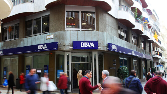 Oficinas del Banco BBVA  de la calle Vázquez López (Huelva).
