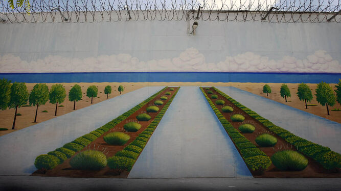 Mural en el complejo penitenciario de Puerto III.