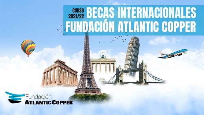 Cartel de las becas Internacionales de la Fundación Atlantic Copper.