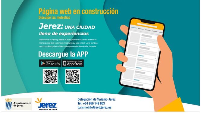 La web turismojerez.com, con la página en construcción.