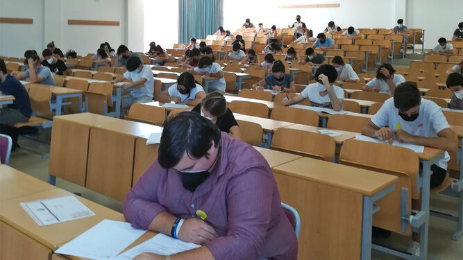 Una imagen de las pruebas de acceso a la universidad celebradas hoy.