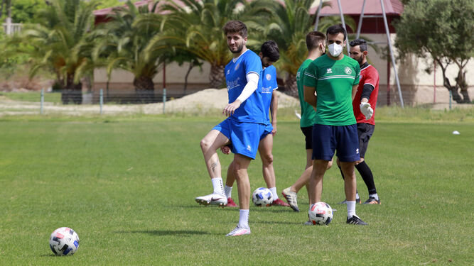 Goma, en un entrenamiento en el campo Pepe Ravelo la pasada temporada.