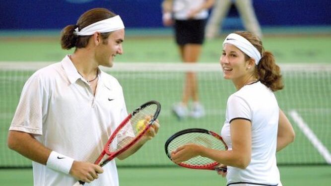 Roger Federer y Mirka Vavrinec, que se conocieron en las pistas de Sidney 2000