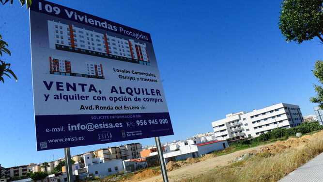 Cartel de Esisa de una promoción de viviendas en Ronda del Estero que nunca se ejecutó.