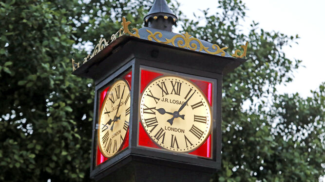 Imagen del reloj de Losada el día de su reinauguración, el pasado mes de abril.