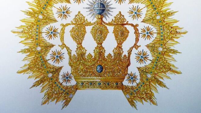 Boceto de la corona diseñada por Javier Sánchez de los Reyes.