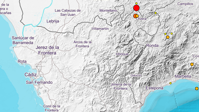 Terremotos registrados en la Sierra.