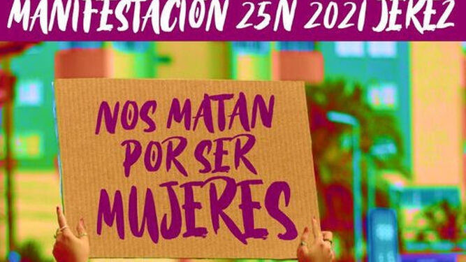 Cartel anunciando la marcha en Jerez