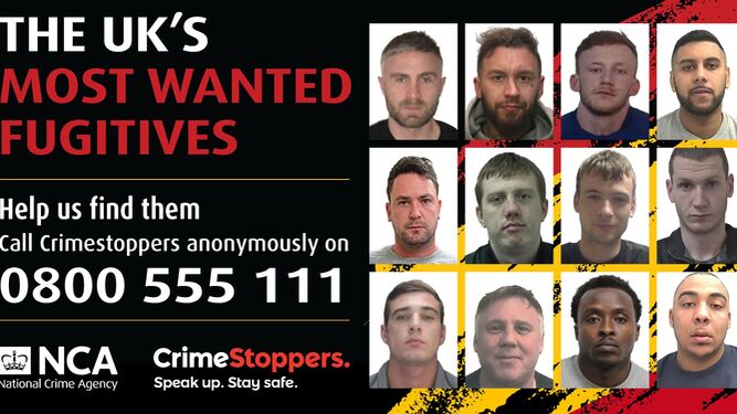 Los rostros de los doce criminales buscados.