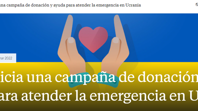 Imagen de la campaña de solidaridad del BBVA con Ucrania.
