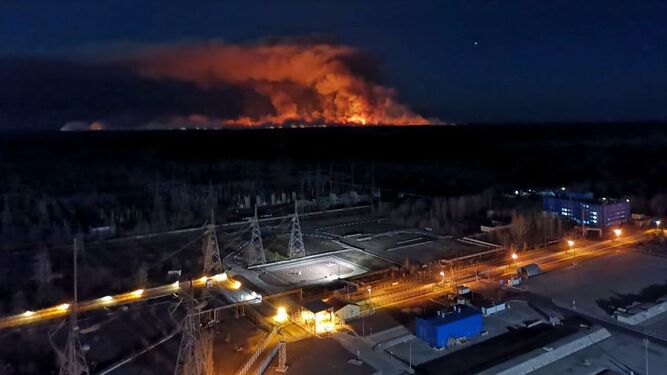 Incendio próximo a Chernóbil