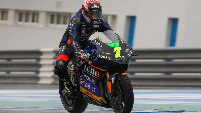 El italiano Niccolo Canepa ha sido el más rápido con lluvia en Jerez.