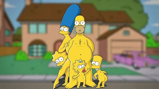La familia Simpson con Homer en el centro, el padre más irreverente de la tele.