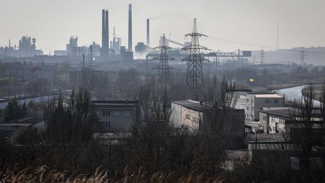 Vista general de la planta de Azovstal en Mariúpol, en una imagen tomada antes de la invasión rusa.