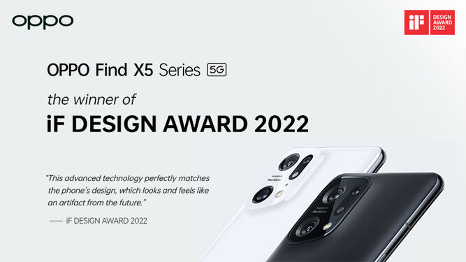 La serie Oppo Find X5, galardonada con el iF Design Award 2022 por su diseño futurista
