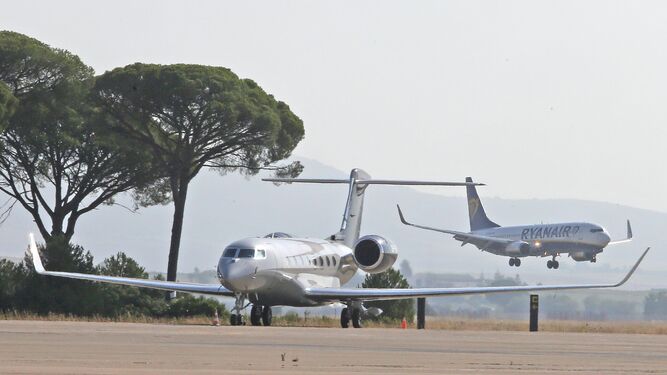 Un 'jet' privado en el Aeropuerto de Jerez en una imagen de archivo.
