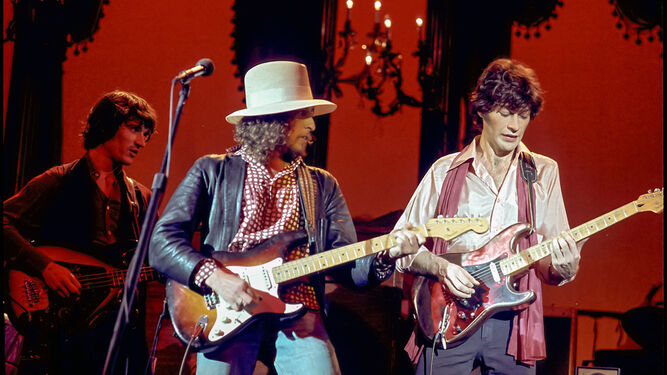 Bob Dylan y Robbie Robertson en una imagen de 'El último vals' (1978).