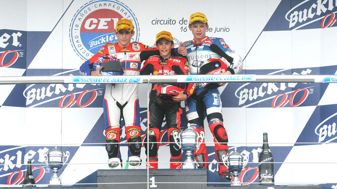 Marc Márquez, con 14 años, en su primera victoria en Jerez.