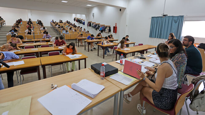 Examen celebrado en una de las aulas del Campus de Jerez