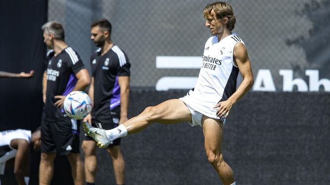 Luka Modric en los entrenamientos en Los Ángeles