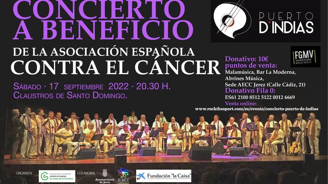 El grupo Puerto D’Indias actuará en Jerez a beneficio de la AECC