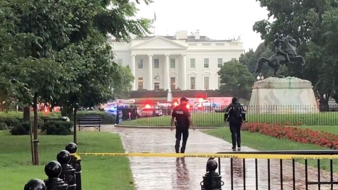 Zona cerca de la Casa Blanca en la que impactó un rayo