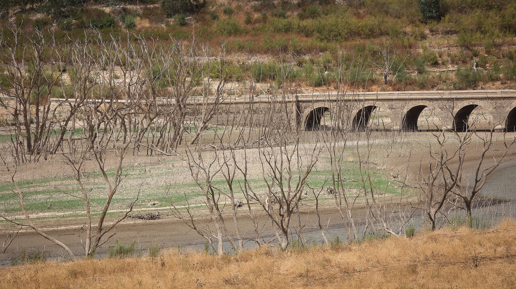 Antiguo Puente del Picao en la cola del embalse de Guadalcac&iacute;n