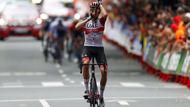 Marc Soler, entrando vencedor en la quinta etapa de La Vuelta