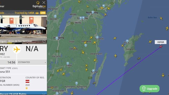 Un jet privado que había salido del aeropuerto de Jerez se estrella en el Mar Báltico