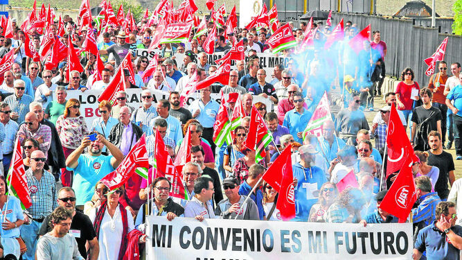 Trabajadores de la Vid en la última huelga del sector, en 2016.