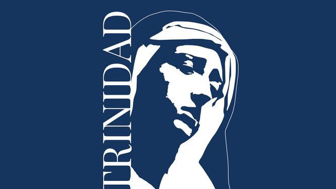 Jaime Sánchez firma el logo de la bendición de la Virgen de la Trinidad