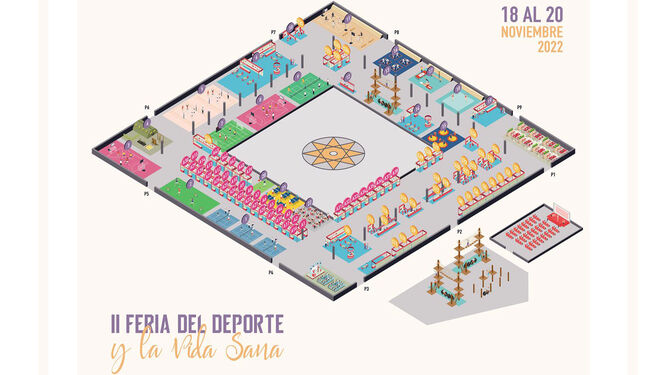 Plano de la Feria del Deporte y la Vida Sana, del viernes al domingo en Ifeca.