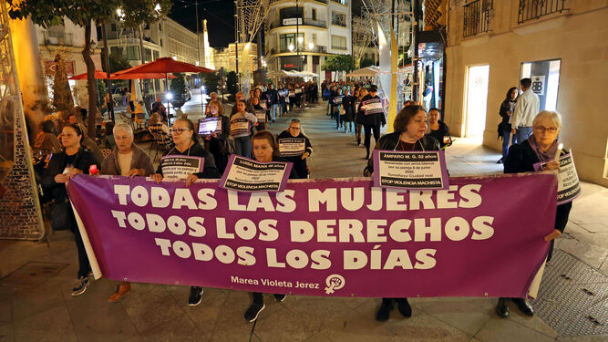 Imagen de la Vigilia contra la violencia machista celebrada este jueves en Jerez