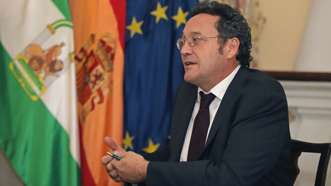 Álvaro García Ortiz, fiscal general del Estado, durante la entrevista en el hotel Reina Cristina, en Algeciras.